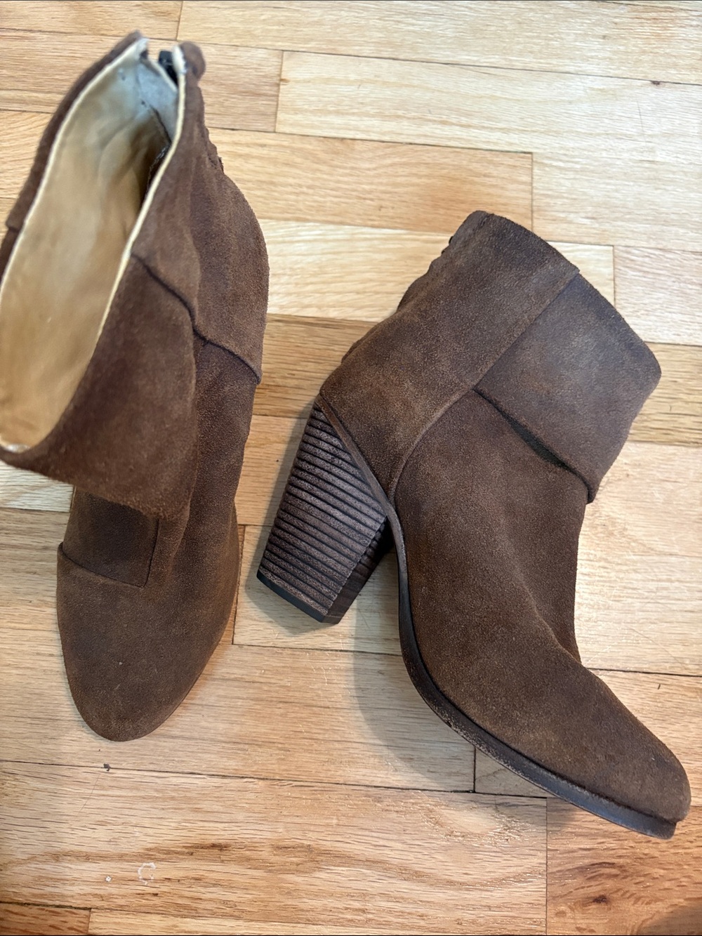 Rag & Bone Brown Suede Women's Ankle Boots - Classic Block Heel